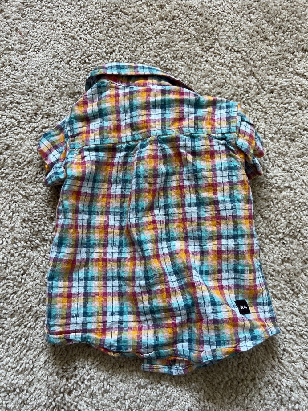 Tea Collection Plaid Shirt 3-6 months - Picture 2 of 3